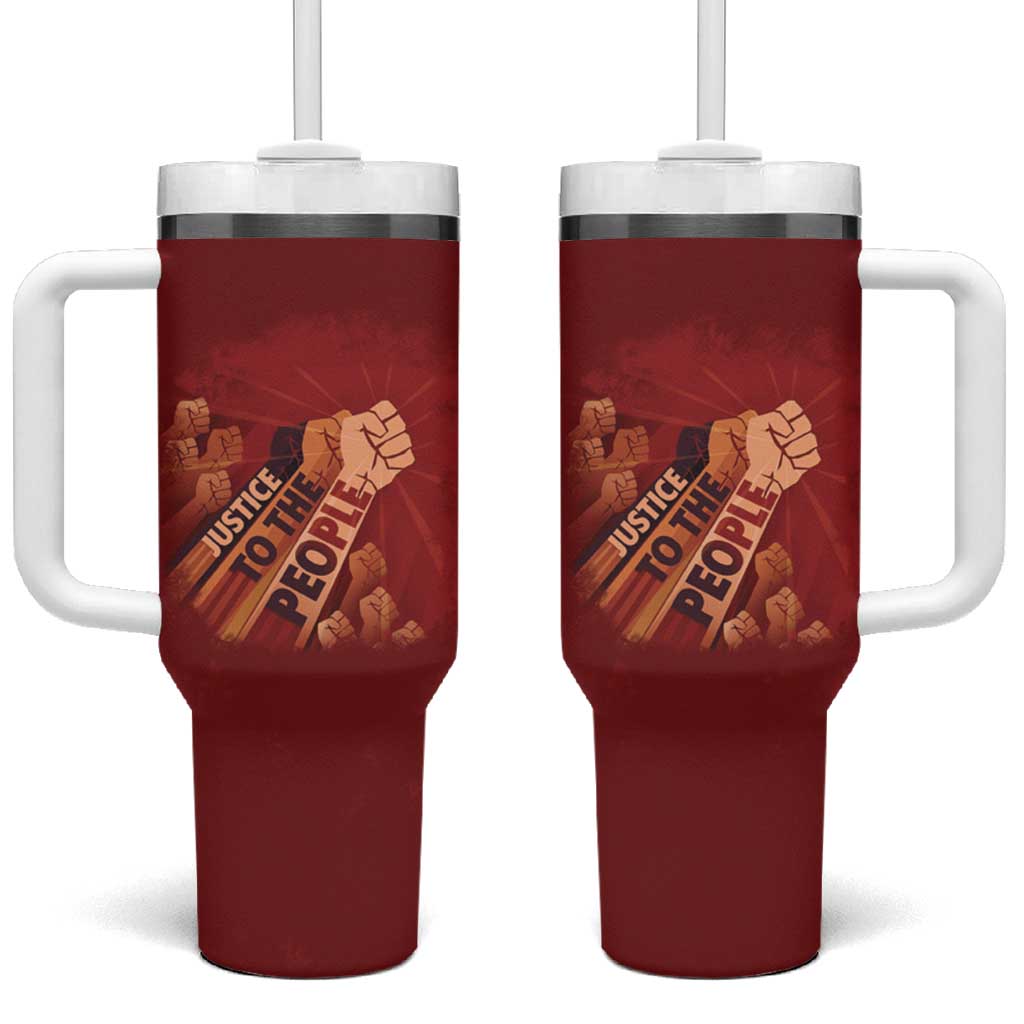 Justice To The People Tumbler With Handle African Raised Fist