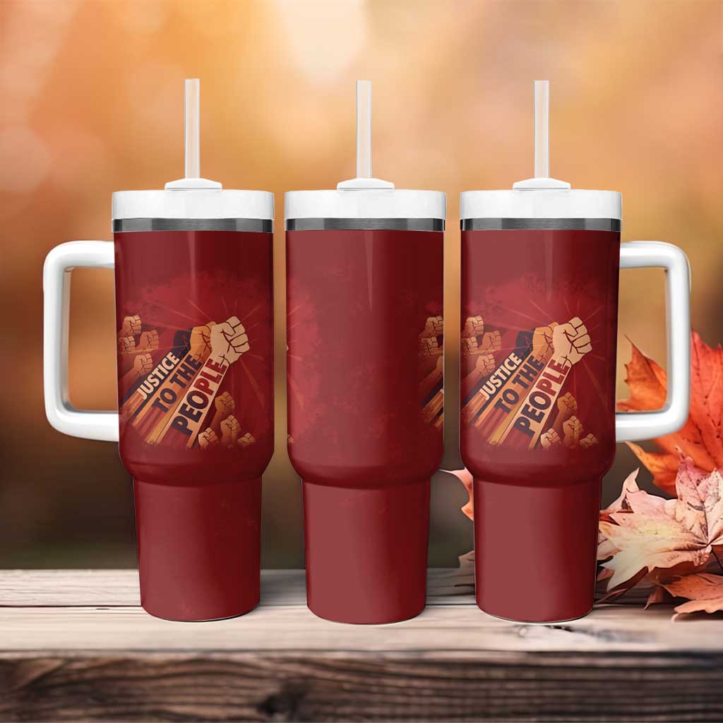 Justice To The People Tumbler With Handle African Raised Fist