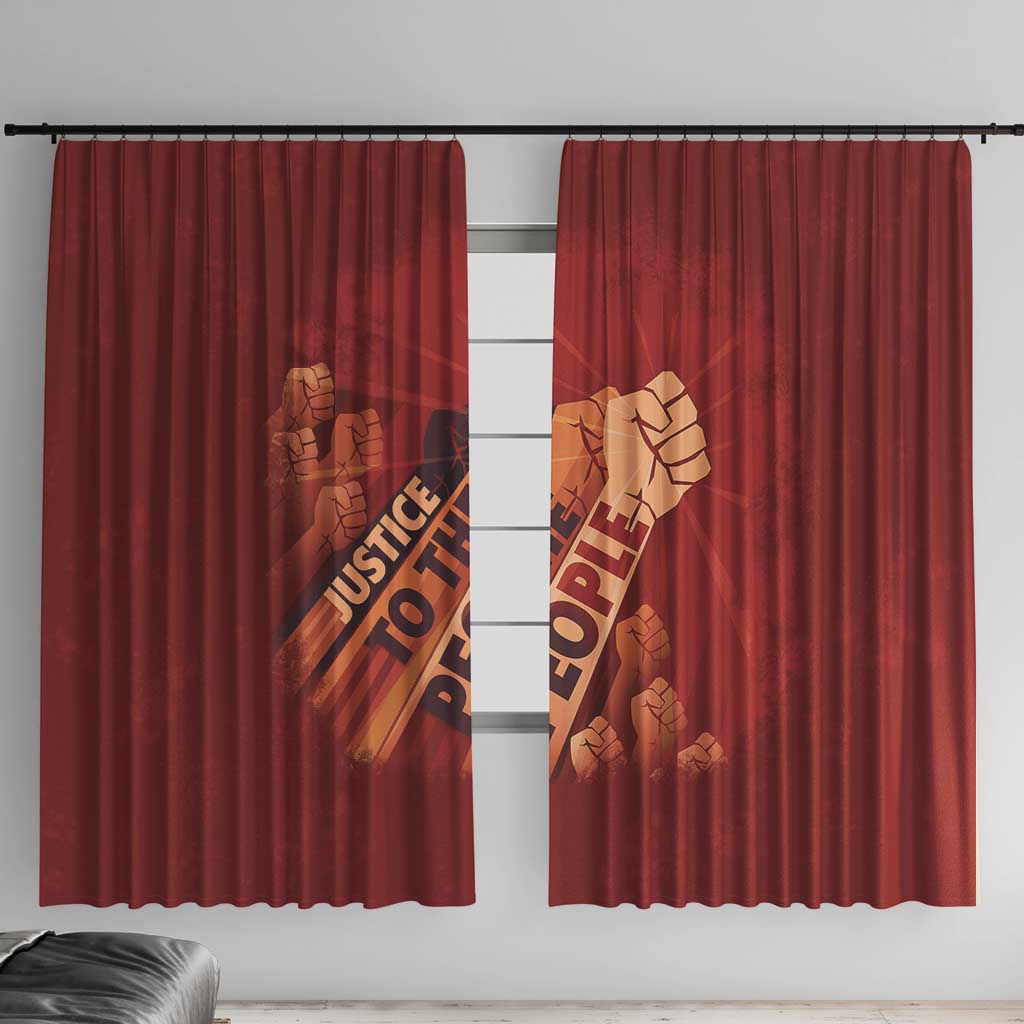Justice To The People Window Curtain African Raised Fist