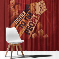 Justice To The People Window Curtain African Raised Fist