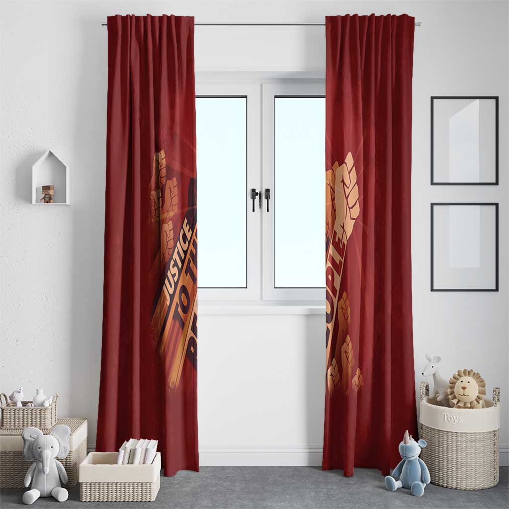 Justice To The People Window Curtain African Raised Fist