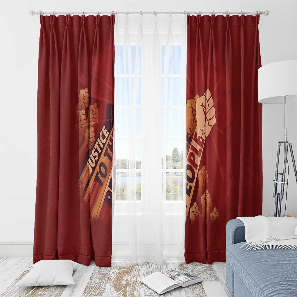 Justice To The People Window Curtain African Raised Fist