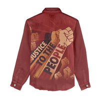 Justice To The People Women Casual Shirt African Raised Fist