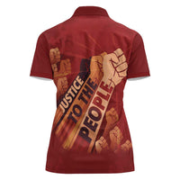 Justice To The People Women Polo Shirt African Raised Fist