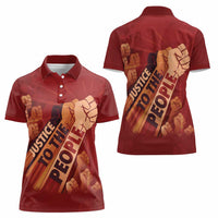 Justice To The People Women Polo Shirt African Raised Fist
