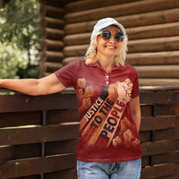 Justice To The People Women Polo Shirt African Raised Fist