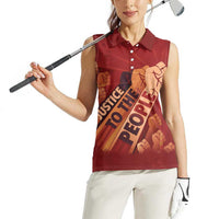 Justice To The People Women Sleeveless Polo Shirt African Raised Fist