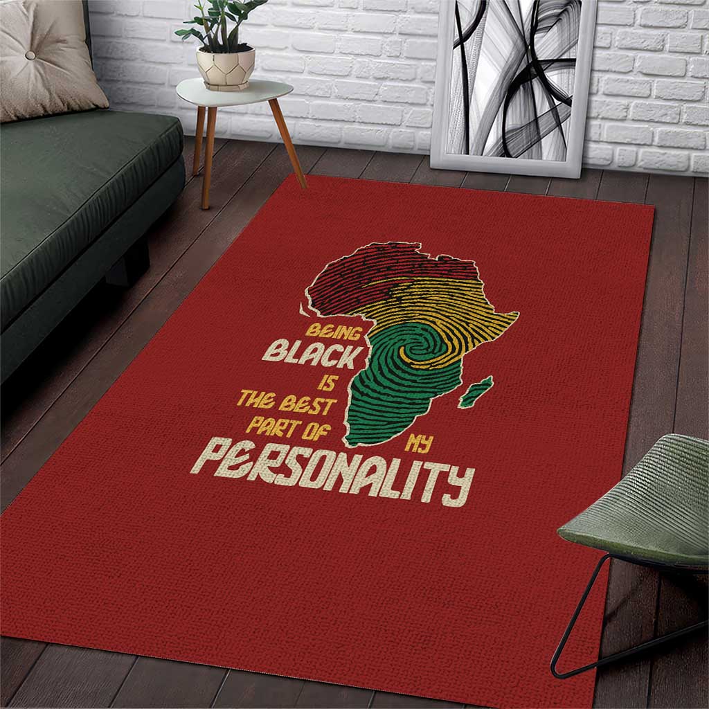 Being Black Is The Best Part Of My Personality Area Rug African Map Fingerprint