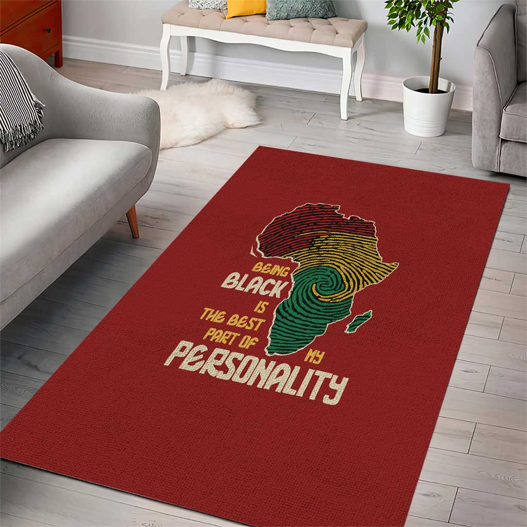 Being Black Is The Best Part Of My Personality Area Rug African Map Fingerprint