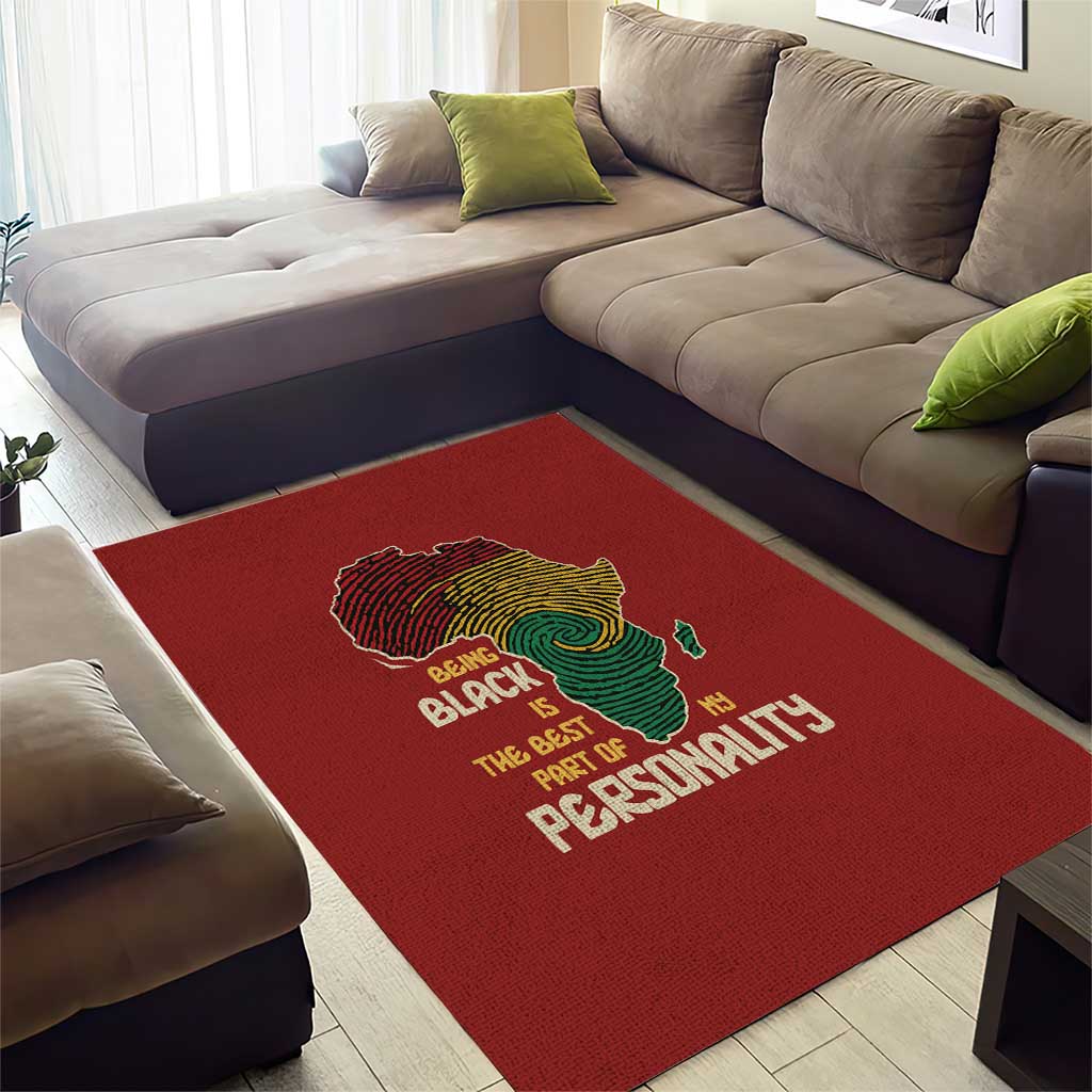 Being Black Is The Best Part Of My Personality Area Rug African Map Fingerprint