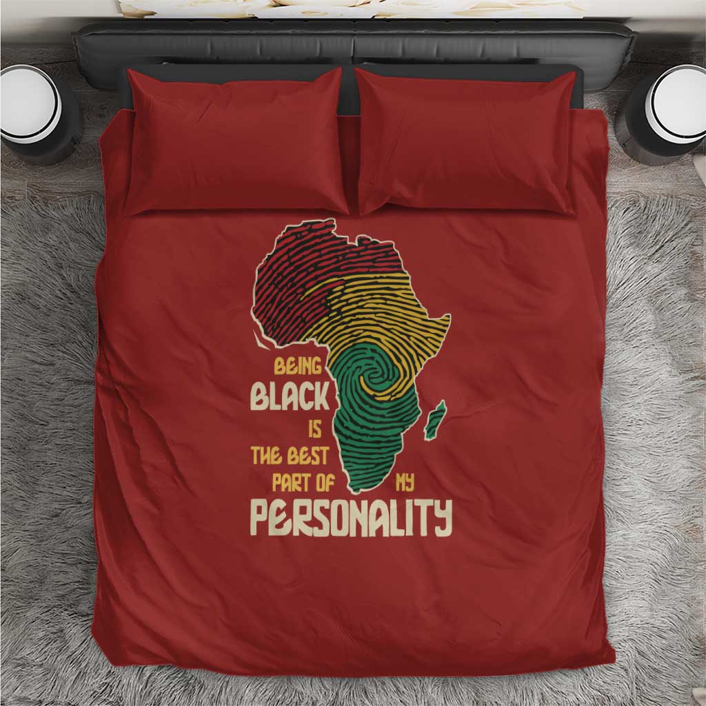 Being Black Is The Best Part Of My Personality Bedding Set African Map Fingerprint