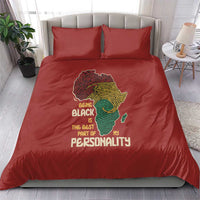 Being Black Is The Best Part Of My Personality Bedding Set African Map Fingerprint