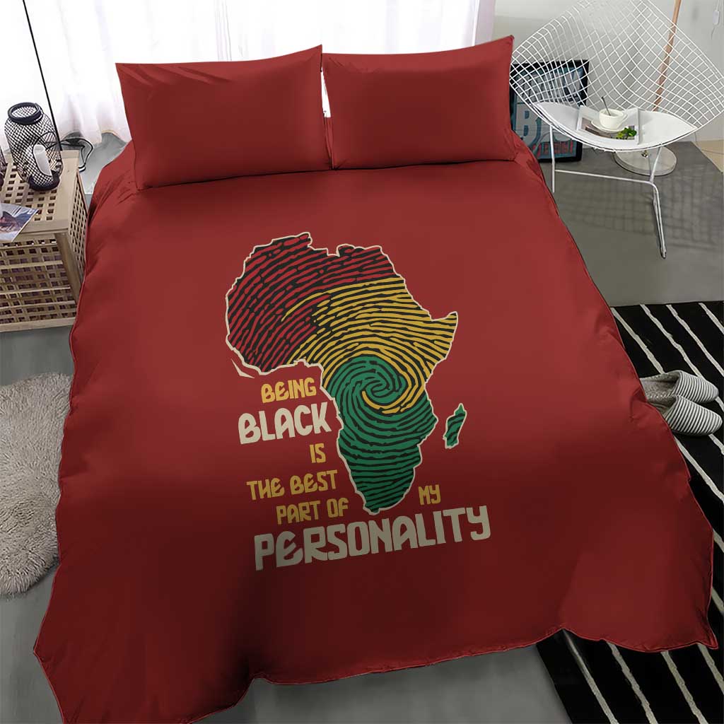 Being Black Is The Best Part Of My Personality Bedding Set African Map Fingerprint