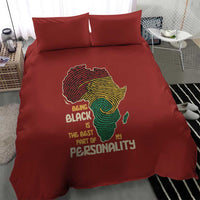 Being Black Is The Best Part Of My Personality Bedding Set African Map Fingerprint