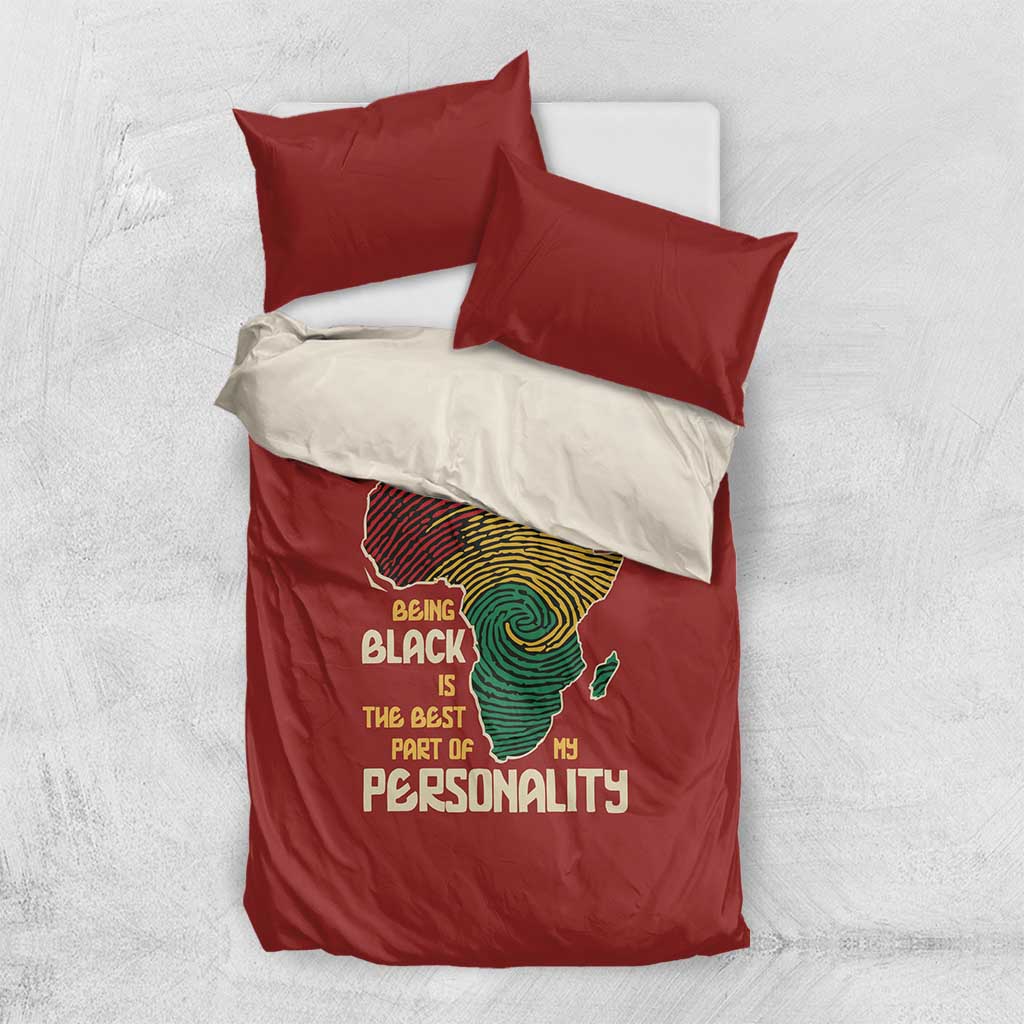 Being Black Is The Best Part Of My Personality Bedding Set African Map Fingerprint