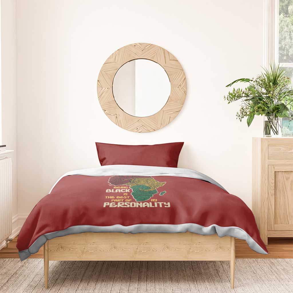 Being Black Is The Best Part Of My Personality Bedding Set African Map Fingerprint