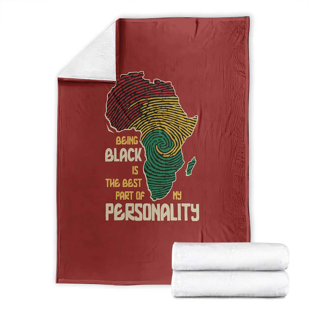 Being Black Is The Best Part Of My Personality Blanket African Map Fingerprint
