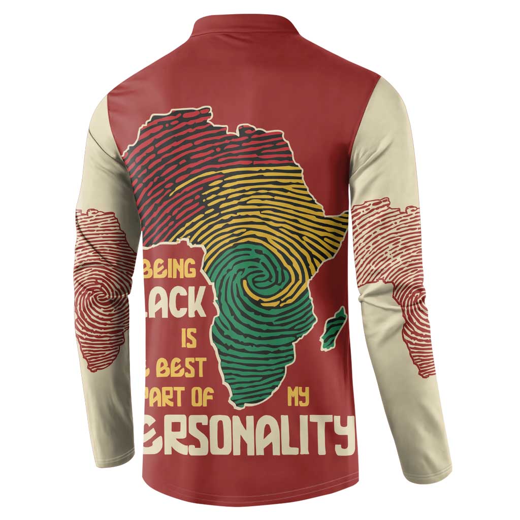 Being Black Is The Best Part Of My Personality Button Sweatshirt African Map Fingerprint