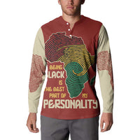 Being Black Is The Best Part Of My Personality Button Sweatshirt African Map Fingerprint