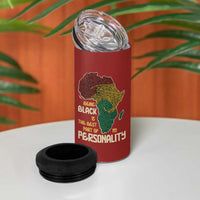 Being Black Is The Best Part Of My Personality 4 in 1 Can Cooler Tumbler African Map Fingerprint