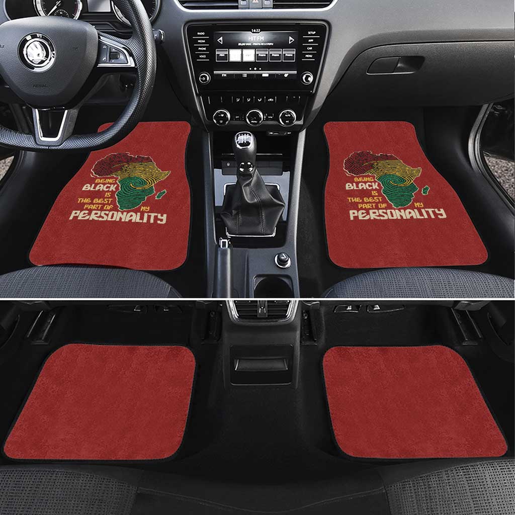 Being Black Is The Best Part Of My Personality Car Mats African Map Fingerprint