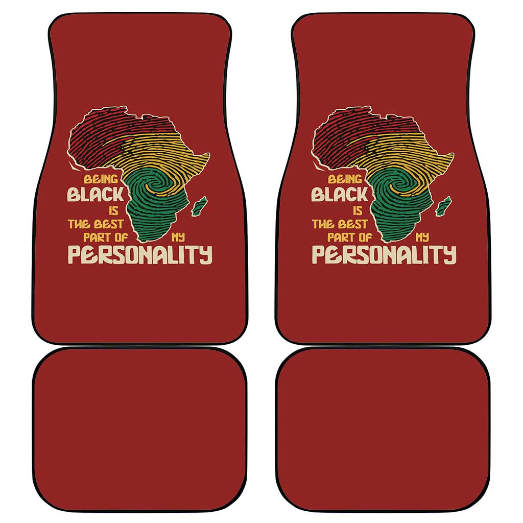 Being Black Is The Best Part Of My Personality Car Mats African Map Fingerprint