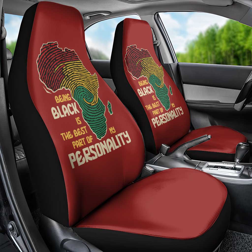 Being Black Is The Best Part Of My Personality Car Seat Cover African Map Fingerprint