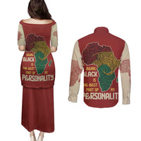 Being Black Is The Best Part Of My Personality Couples Matching Puletasi and Long Sleeve Button Shirt African Map Fingerprint