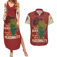 Being Black Is The Best Part Of My Personality Couples Matching Summer Maxi Dress and Hawaiian Shirt African Map Fingerprint