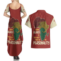 Being Black Is The Best Part Of My Personality Couples Matching Summer Maxi Dress and Hawaiian Shirt African Map Fingerprint