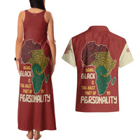 Being Black Is The Best Part Of My Personality Couples Matching Tank Maxi Dress and Hawaiian Shirt African Map Fingerprint