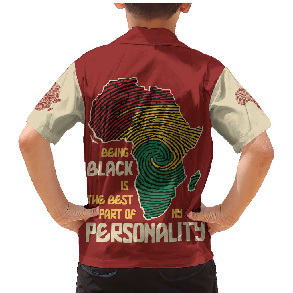 Being Black Is The Best Part Of My Personality Family Matching Mermaid Dress and Hawaiian Shirt African Map Fingerprint