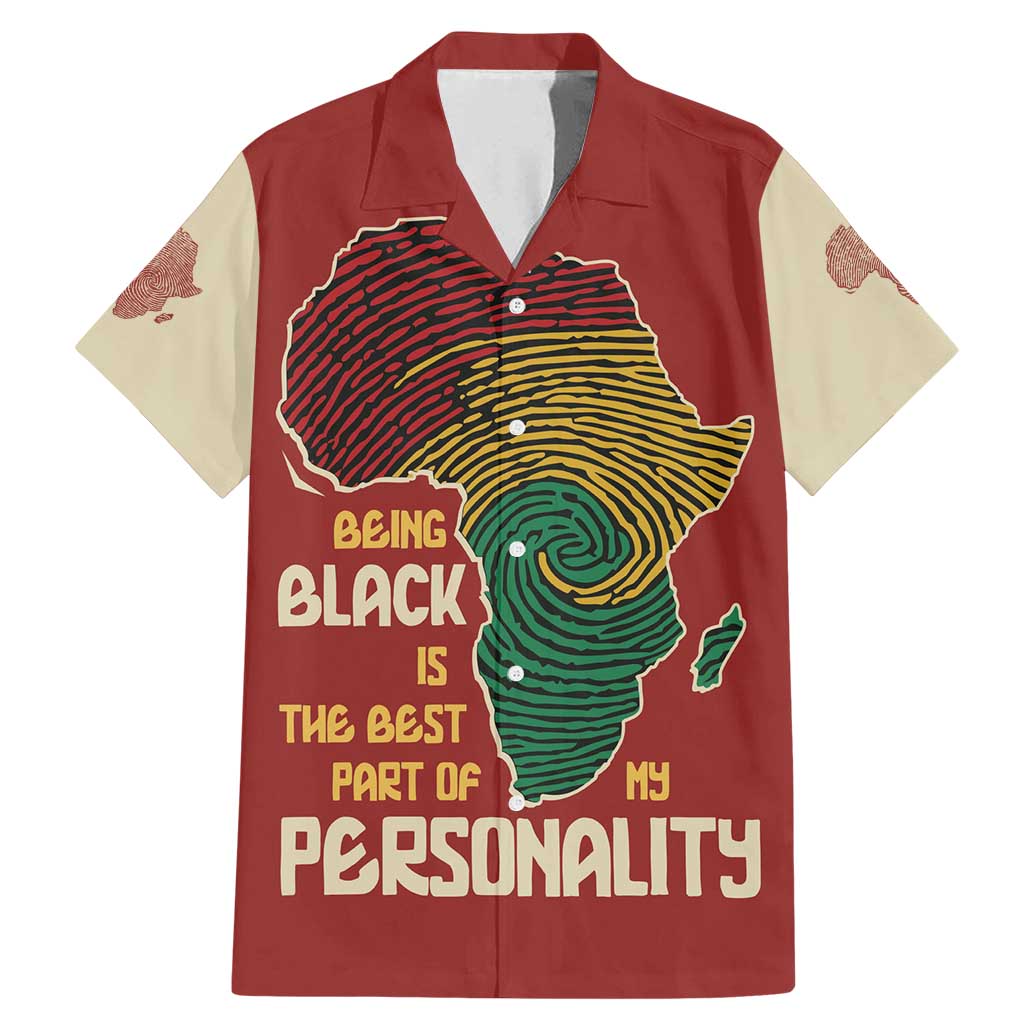 Being Black Is The Best Part Of My Personality Family Matching Mermaid Dress and Hawaiian Shirt African Map Fingerprint