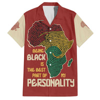 Being Black Is The Best Part Of My Personality Family Matching Off The Shoulder Long Sleeve Dress and Hawaiian Shirt African Map Fingerprint