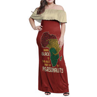 Being Black Is The Best Part Of My Personality Family Matching Off Shoulder Maxi Dress and Hawaiian Shirt African Map Fingerprint