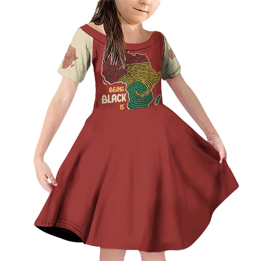 Being Black Is The Best Part Of My Personality Family Matching Off Shoulder Short Dress and Hawaiian Shirt African Map Fingerprint
