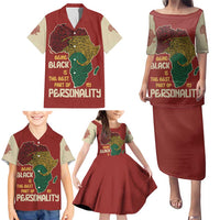 Being Black Is The Best Part Of My Personality Family Matching Puletasi and Hawaiian Shirt African Map Fingerprint