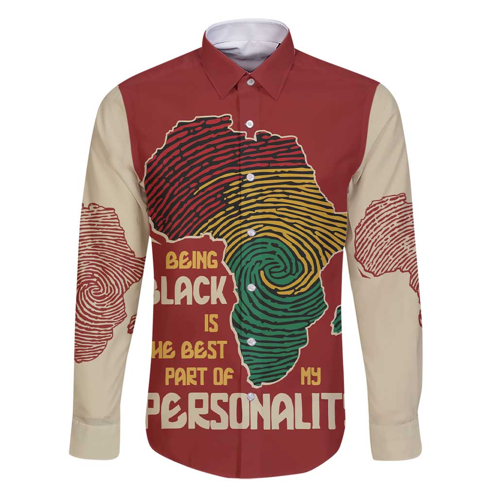 Being Black Is The Best Part Of My Personality Family Matching Short Sleeve Bodycon Dress and Hawaiian Shirt African Map Fingerprint