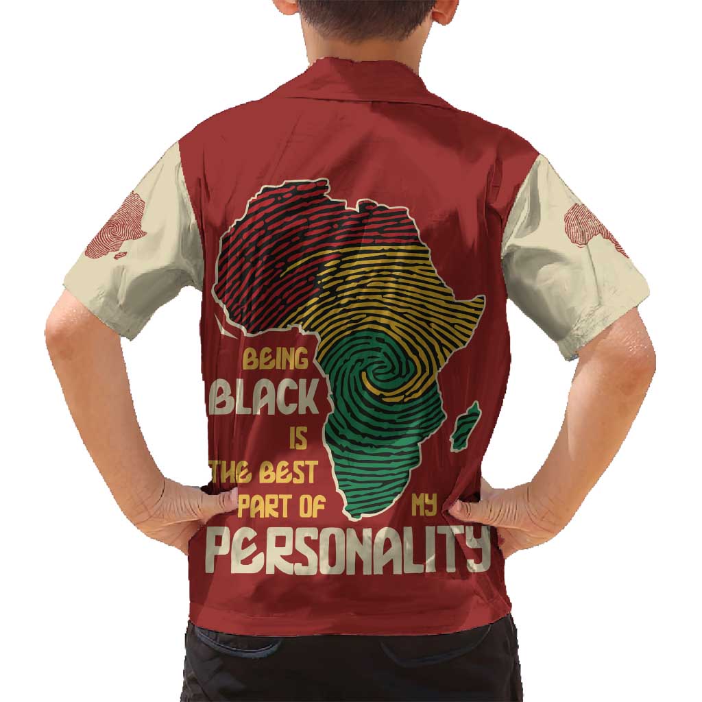 Being Black Is The Best Part Of My Personality Family Matching Tank Maxi Dress and Hawaiian Shirt African Map Fingerprint