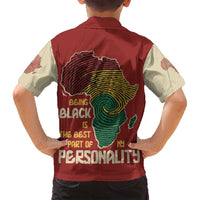 Being Black Is The Best Part Of My Personality Family Matching Tank Maxi Dress and Hawaiian Shirt African Map Fingerprint