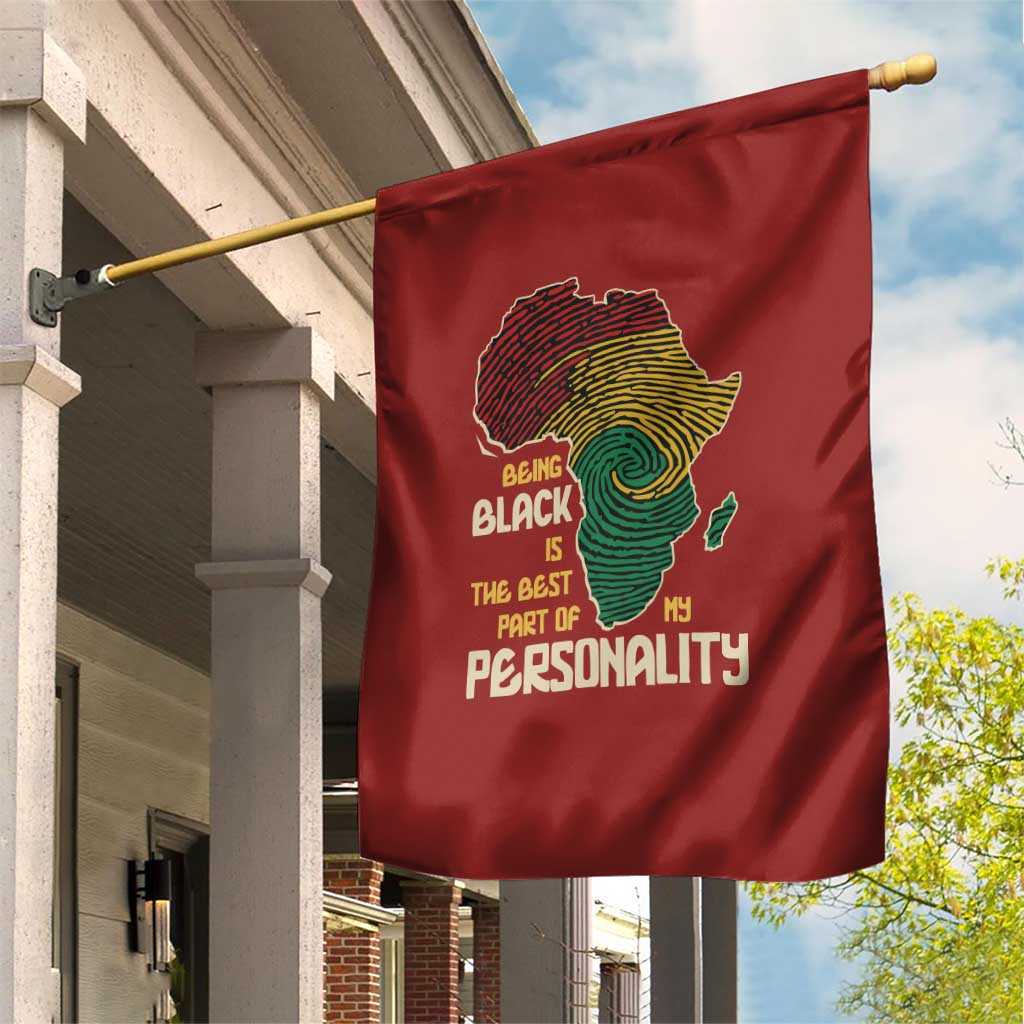 Being Black Is The Best Part Of My Personality Garden Flag African Map Fingerprint