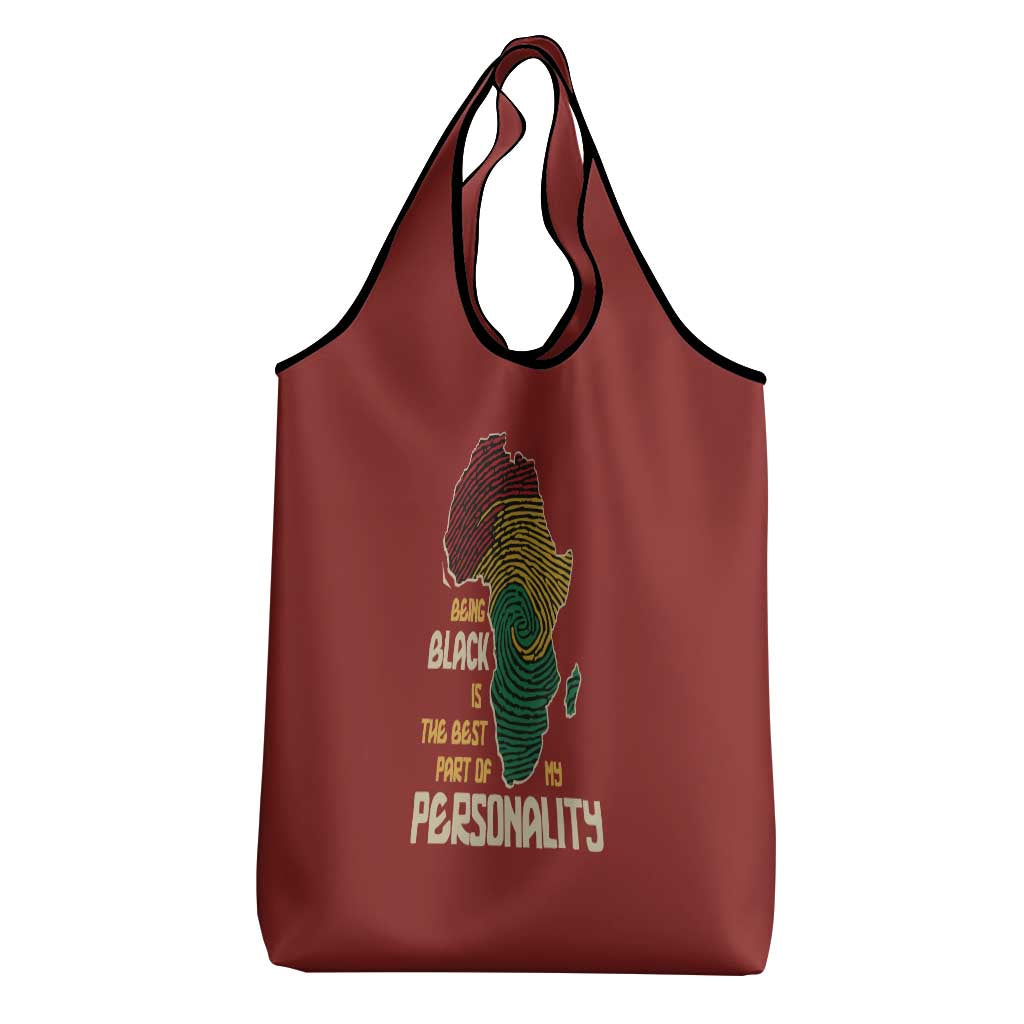 Being Black Is The Best Part Of My Personality Grocery Bag African Map Fingerprint