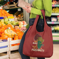 Being Black Is The Best Part Of My Personality Grocery Bag African Map Fingerprint