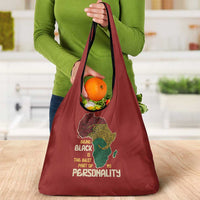 Being Black Is The Best Part Of My Personality Grocery Bag African Map Fingerprint