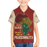 Being Black Is The Best Part Of My Personality Kid Hawaiian Shirt African Map Fingerprint