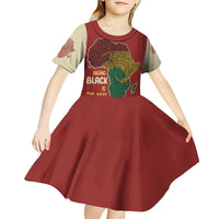 Being Black Is The Best Part Of My Personality Kid Short Sleeve Dress African Map Fingerprint