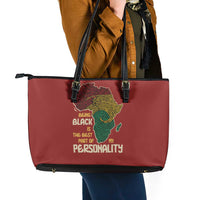 Being Black Is The Best Part Of My Personality Leather Tote Bag African Map Fingerprint
