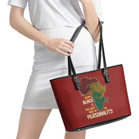 Being Black Is The Best Part Of My Personality Leather Tote Bag African Map Fingerprint