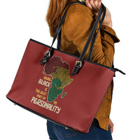 Being Black Is The Best Part Of My Personality Leather Tote Bag African Map Fingerprint
