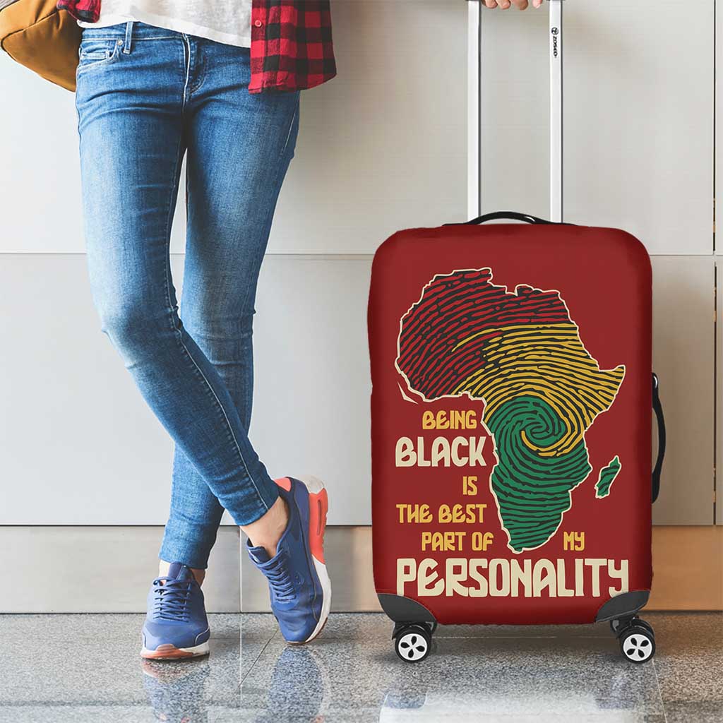 Being Black Is The Best Part Of My Personality Luggage Cover African Map Fingerprint